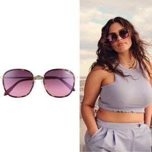Quay Jezabell Inlay Sunglasses with Purple Lenses